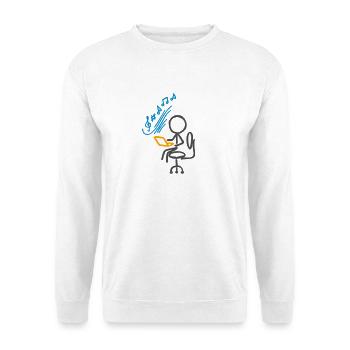 The Sound of Focus (für helle Hintergründe) - Unisex Pullover - Weiß - Vorne - Alina (178cm) & Michal (187cm)