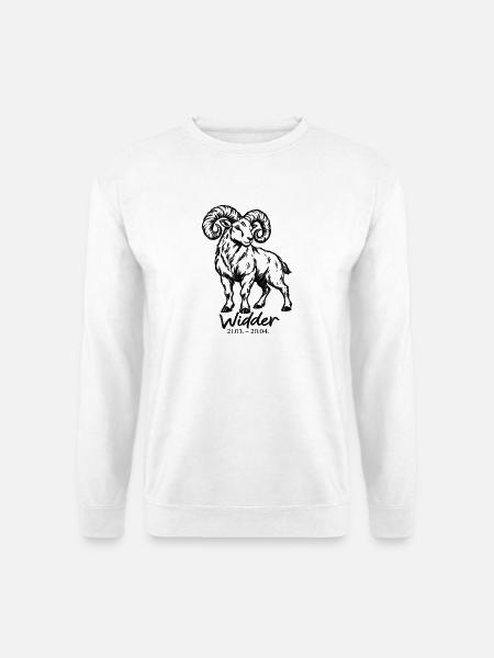 Widder – illustriertes Sternzeichen - Unisex Pullover - Weiß