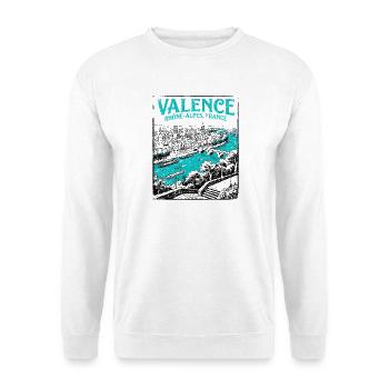 City Valence Rhône Alpes France Skyline Art - Unisex Pullover - Weiß - Vorne - Alina (178cm) & Michal (187cm)