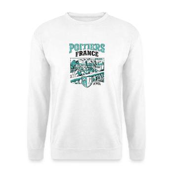 Poitiers France European Cityscape Travel Sept - Unisex Pullover - Weiß - Vorne - Alina (178cm) & Michal (187cm)
