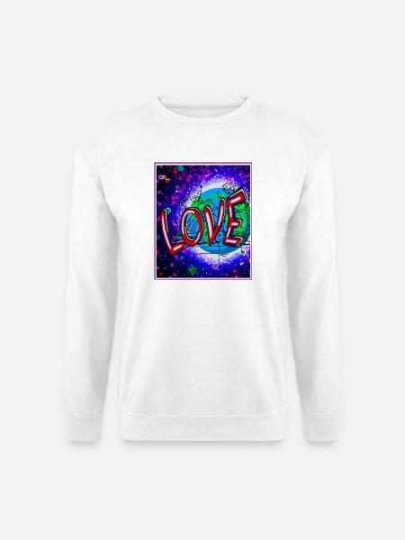 Love im Neon-Kosmos - Unisex Pullover - Weiß