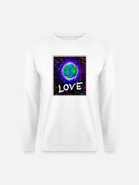 Liebe Kosmos Farbexplosion - Unisex Pullover - Weiß