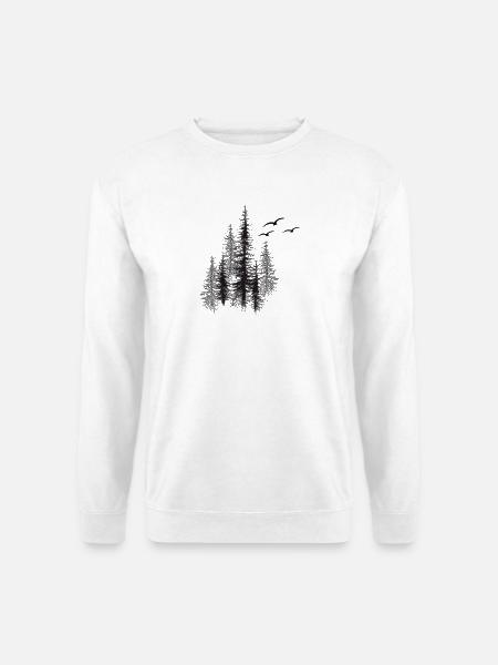 Flüsternde Kiefern-Silhouette - Unisex Pullover - Weiß