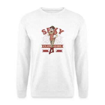 Sexy Clowngirl Clowngirl Clown - Unisex Pullover - Weiß - Vorne - Alina (178cm) & Michal (187cm)