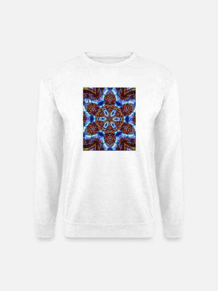 Kaleidoskop Mandela Neon Muster - Unisex Pullover - Weiß