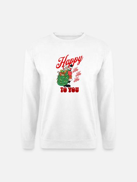 Happy HoHoHo von Santa - Unisex Pullover - Weiß