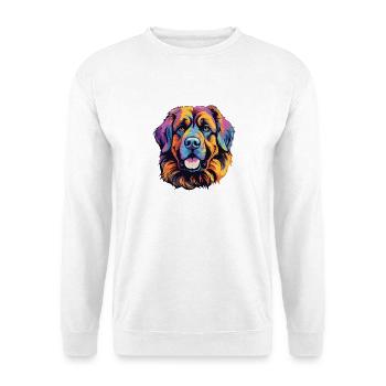 Hundeporträt Popart - Unisex Pullover - Weiß - Vorne - Alina (178cm) & Michal (187cm)