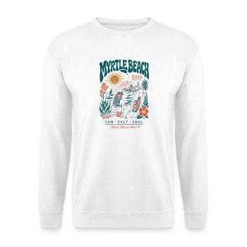 Myrtle Beach 2026 Surf & Sonne - Unisex Pullover - Weiß - Vorne - Alina (178cm) & Michal (187cm)