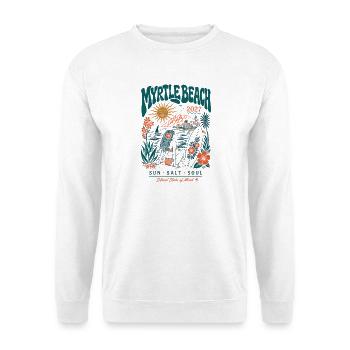 Myrtle Beach Retro Strand 2027 - Unisex Pullover - Weiß - Vorne - Alina (178cm) & Michal (187cm)