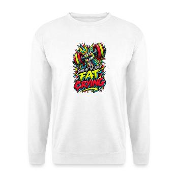 Schweiß ist Fett, das weint - Unisex Pullover - Weiß - Vorne - Alina (178cm) & Michal (187cm)