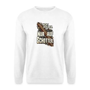 Gravelbike Fahrer Schotterpiste Abenteuer Offroad - Unisex Pullover - Weiß - Vorne - Alina (178cm) & Michal (187cm)