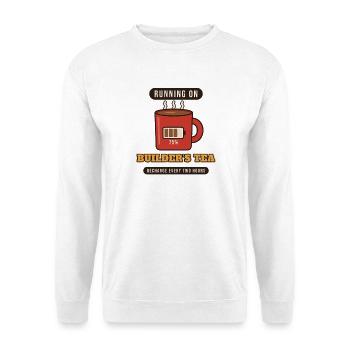 Laufen auf Builder's Tea - Unisex Pullover - Weiß - Vorne - Alina (178cm) & Michal (187cm)