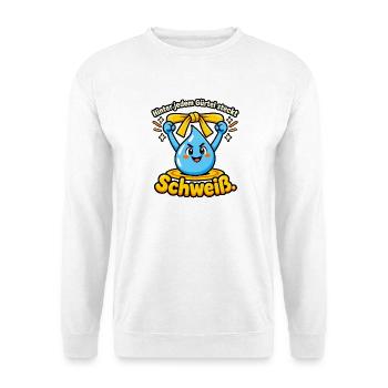Kampfsport Gürtelprüfung Schweiß Disziplin - Unisex Pullover - Weiß - Vorne - Alina (178cm) & Michal (187cm)