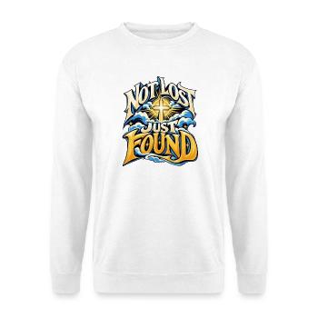 Not Lost Just Found Cross - Unisex Pullover - Weiß - Vorne - Alina (178cm) & Michal (187cm)