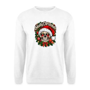 Skully Christmas - Unisex Pullover - Weiß - Vorne - Alina (178cm) & Michal (187cm)