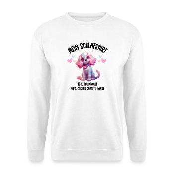 Cocker Spaniel Pastel Herzen Schlafshirt - Unisex Pullover - Weiß - Vorne - Alina (178cm) & Michal (187cm)