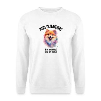 Zwergspitz Aquarell Bunt Schlafshirt - Unisex Pullover - Weiß - Vorne - Alina (178cm) & Michal (187cm)