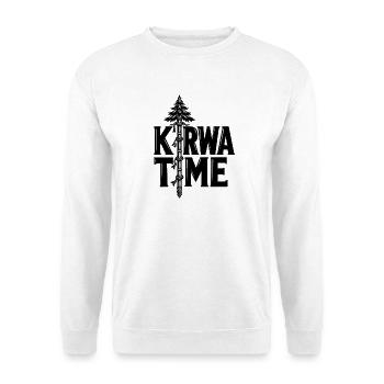 Kirwa Time Kirchweih mit Kirwabaum - Unisex Pullover - Weiß - Vorne - Alina (178cm) & Michal (187cm)