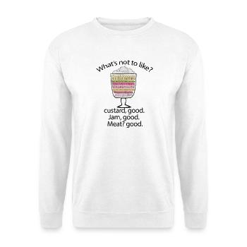 Freunde Thanksgiving, Rachels Trifle, Freunde Witzig. - Unisex Pullover - Weiß - Vorne - Alina (178cm) & Michal (187cm)