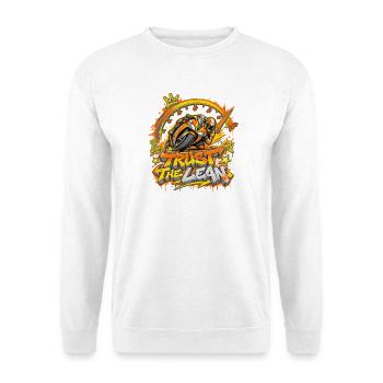 Trust the Lean Motorrad Graffiti - Unisex Pullover - Weiß - Vorne - Alina (178cm) & Michal (187cm)