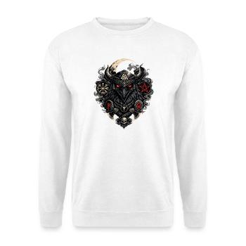 Nordraben Runen und Raven - Unisex Pullover - Weiß - Vorne - Alina (178cm) & Michal (187cm)