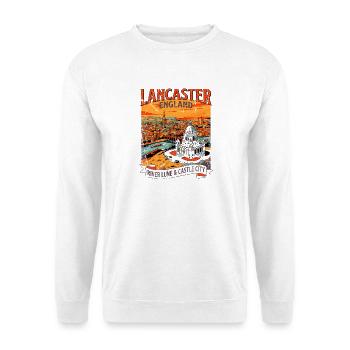 Vintage Lancaster England River Lune And Castle - Unisex Pullover - Weiß - Vorne - Alina (178cm) & Michal (187cm)