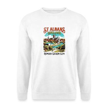 St Albans England Roman Saxon Gem - Unisex Pullover - Weiß - Vorne - Alina (178cm) & Michal (187cm)