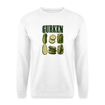 Gurkenkunde - Unisex Pullover - Weiß - Vorne - Alina (178cm) & Michal (187cm)