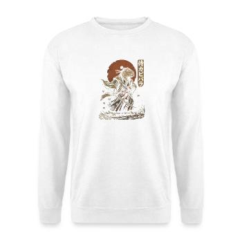Capybara Samurai Mit Katana Japan Krieger - Unisex Pullover - Weiß - Vorne - Alina (178cm) & Michal (187cm)