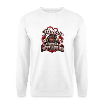 Mama eines Feuerwehrmanns - Unisex Pullover - Weiß - Vorne - Alina (178cm) & Michal (187cm)