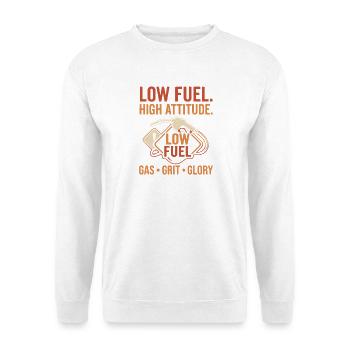 Low Fuel High Attitude Hot Rod Gas Grit Glory - Unisex Pullover - Weiß - Vorne - Alina (178cm) & Michal (187cm)