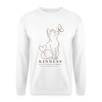 Kindness Makes A Brighter World - Unisex Pullover - Weiß - Vorne - Alina (178cm) & Michal (187cm)