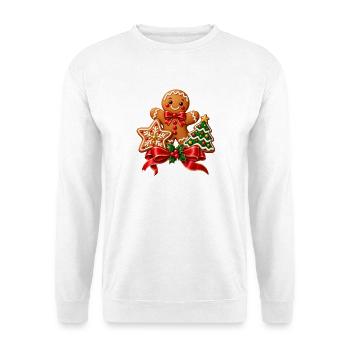 Lebkuchen Weihnachtskekse - Unisex Pullover - Weiß - Vorne - Alina (178cm) & Michal (187cm)