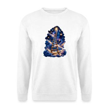 Leiter zu den Sternen - Unisex Pullover - Weiß - Vorne - Alina (178cm) & Michal (187cm)