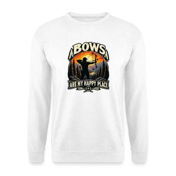 Bogenschießen, Bogenschütze - Unisex Pullover - Weiß - Vorne - Alina (178cm) & Michal (187cm)