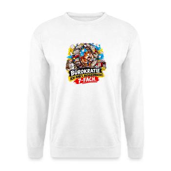 Hamster Formular Bürokratie - Unisex Pullover - Weiß - Vorne - Alina (178cm) & Michal (187cm)