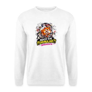 Hamster Formular Bürokratie - Unisex Pullover - Weiß - Vorne - Alina (178cm) & Michal (187cm)