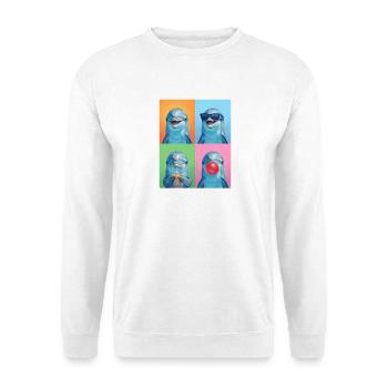 Delfine Delfin - Unisex Pullover - Weiß - Vorne - Alina (178cm) & Michal (187cm)