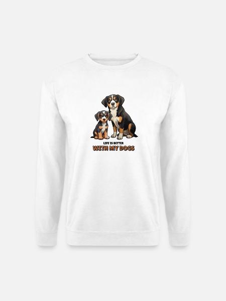 Entlebucher Sennenhund – Hunde Geschenk Idee - Unisex Pullover - Weiß