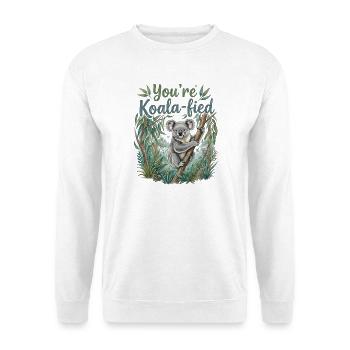 You're Koala-fied – Süßes Koala Bär Geschenk - Unisex Pullover - Weiß - Vorne - Alina (178cm) & Michal (187cm)