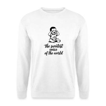 The sweetest Voice of The World Baby Singen Chor - Unisex Pullover - Weiß - Vorne - Alina (178cm) & Michal (187cm)