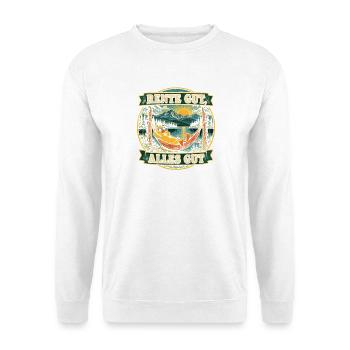 Rente gut alles gut Ente Ruhestand Rentner - Unisex Pullover - Weiß - Vorne - Alina (178cm) & Michal (187cm)