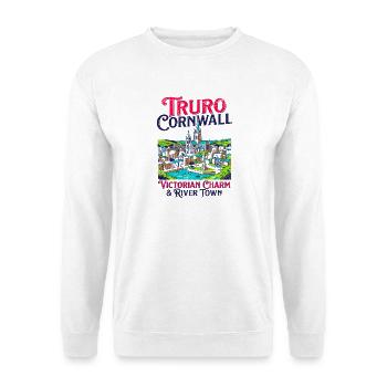 City Truro Cornwall Victorian Charm River Town - Unisex Pullover - Weiß - Vorne - Alina (178cm) & Michal (187cm)