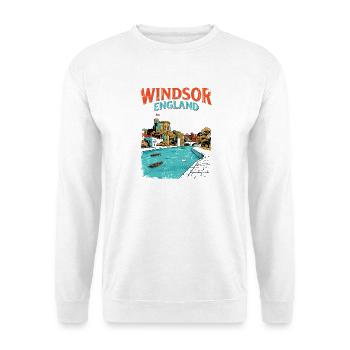 City Vintage Windsor England Castle Skyline and - Unisex Pullover - Weiß - Vorne - Alina (178cm) & Michal (187cm)