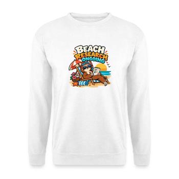 Faultier im Strandurlaub - Unisex Pullover - Weiß - Vorne - Alina (178cm) & Michal (187cm)