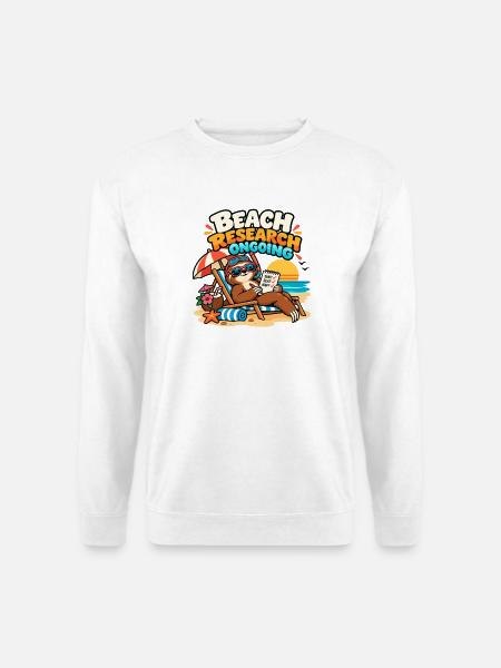 Faultier im Strandurlaub - Unisex Pullover - Weiß