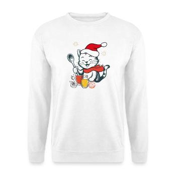 Christmas Party - Unisex Pullover - Weiß - Vorne - Alina (178cm) & Michal (187cm)