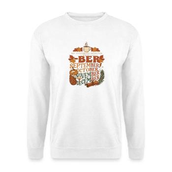 Ber Months My Favorite Months Herbstzeit - Unisex Pullover - Weiß - Vorne - Alina (178cm) & Michal (187cm)