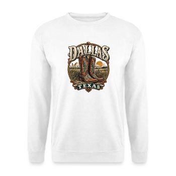 Texas Dallas Cowboy Stiefel - Unisex Pullover - Weiß - Vorne - Alina (178cm) & Michal (187cm)