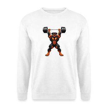 Rottweiler Gewichtheber Muskulöser Hund - Unisex Pullover - Weiß - Vorne - Alina (178cm) & Michal (187cm)